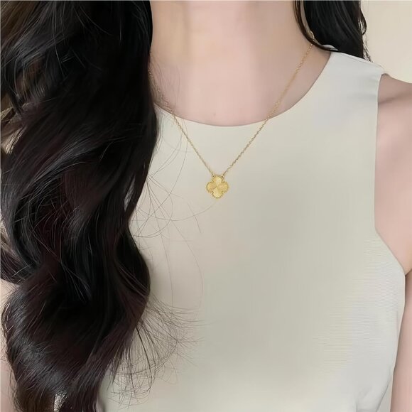 Dainty 18K Gold Plated Lucky Clover Pendant Necklaces Set for Women, Water-Resis - Picture 8 of 8